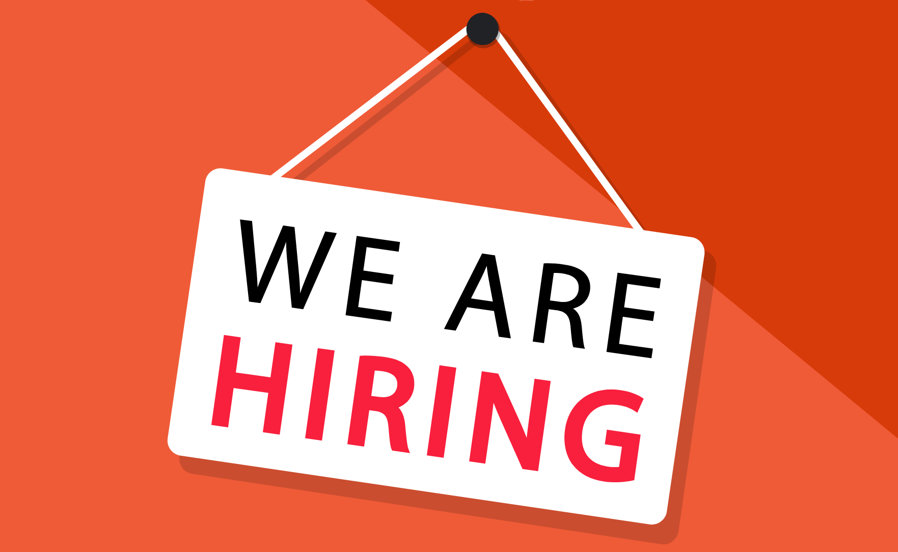 A sign reads "we are hiring"